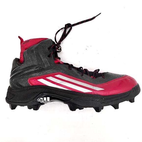 Adidas Techfit Football Cleats Men's Size 17 Red & Black Lace Up Athletic - Picture 6 of 11